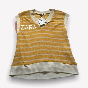 Zara/ Yellow, white stripe Vest / Summer